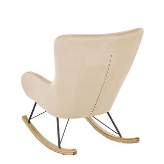 Beliani Fauteuil à bascule en Velours Glamour ELLAN  