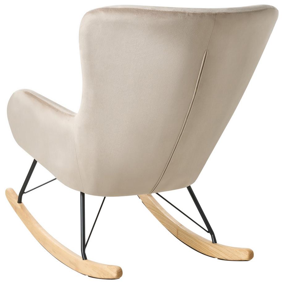 Beliani Fauteuil à bascule en Velours  ELLAN  