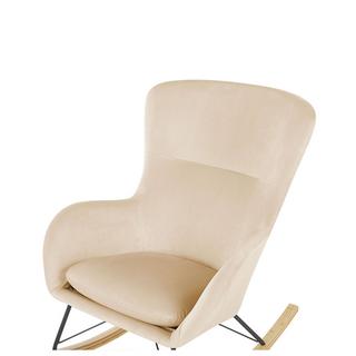 Beliani Fauteuil à bascule en Velours Glamour ELLAN  