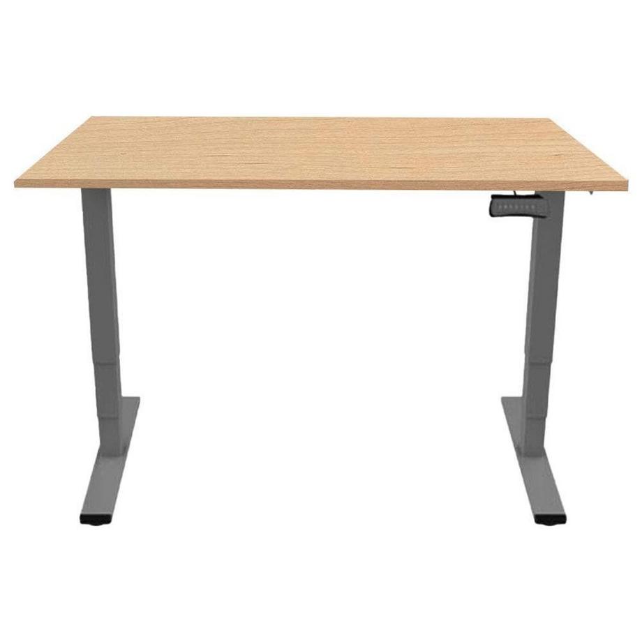 Contini Höhenverstellbarer Bürotisch 1.6x0.8m Ahorn Natur/Gestell RAL 7045  