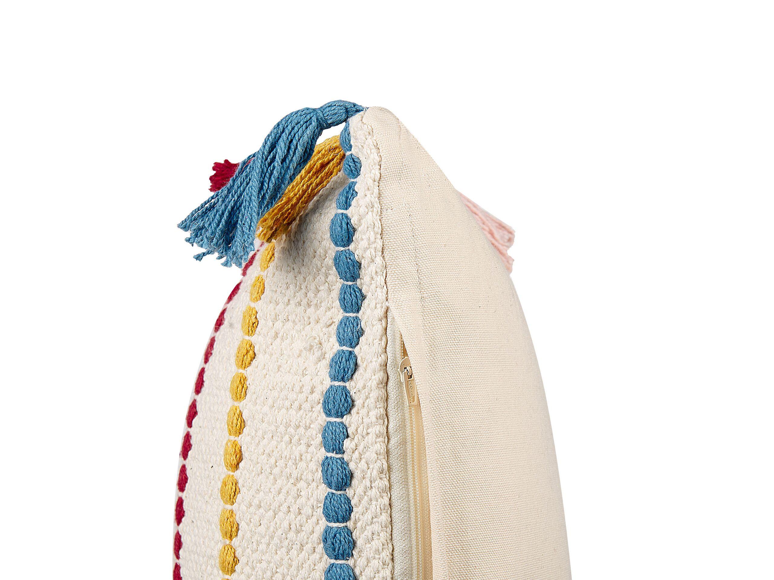 Beliani Lot de 2 coussins en Coton Boho AGAVE  