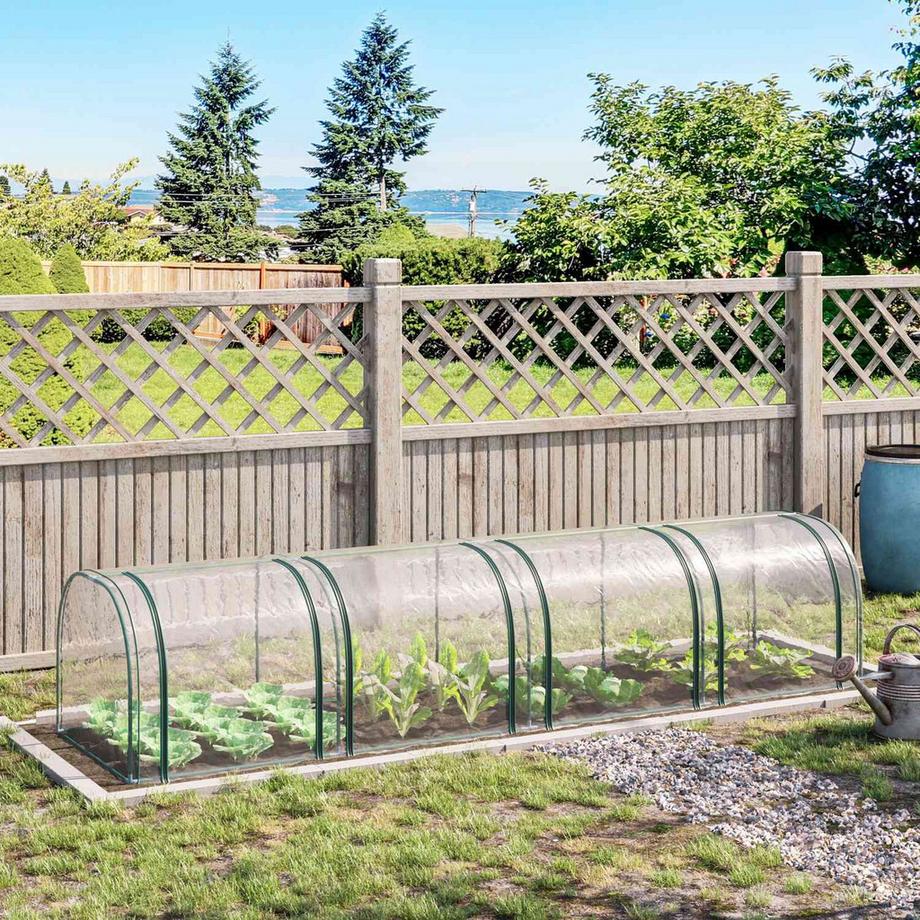 Northio  Serre En Feuille D'Aluminium Avec Porte Cadre Froid Pour Plantes En Feuille D'Acier Pvc Transparent 395 X 100 X 80 Cm 