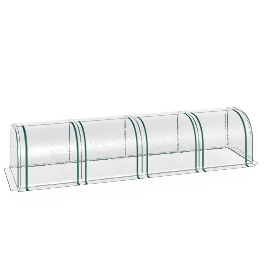 Northio  Serre En Feuille D'Aluminium Avec Porte Cadre Froid Pour Plantes En Feuille D'Acier Pvc Transparent 395 X 100 X 80 Cm 