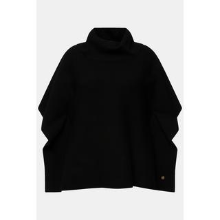 Ulla Popken  Poncho-Pullover, Oversized, Rollkragen, ärmellos 