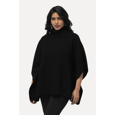 Ulla Popken  Poncho-Pullover, Oversized, Rollkragen, ärmellos 