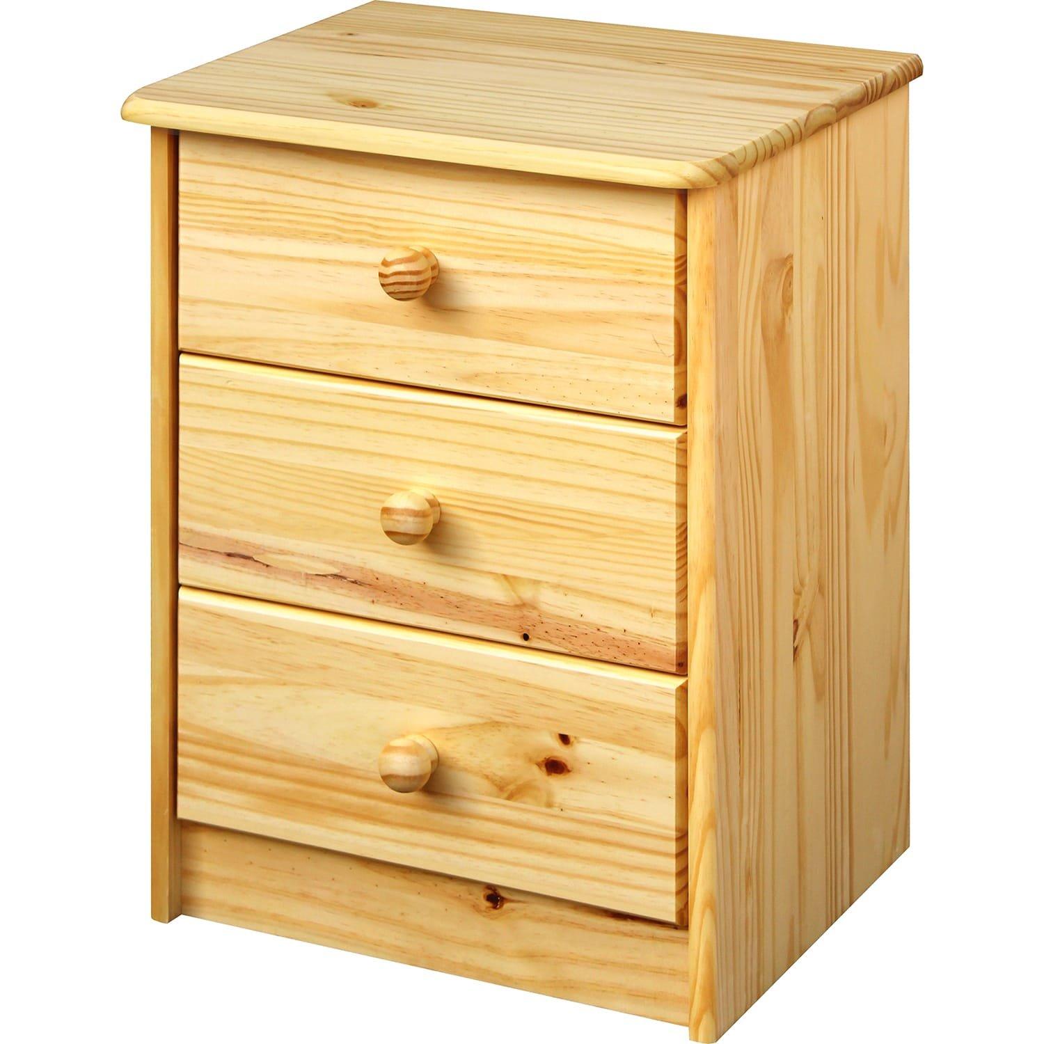 mutoni Commode Bronda en bois de pin avec 3 tiroirs naturel 57  