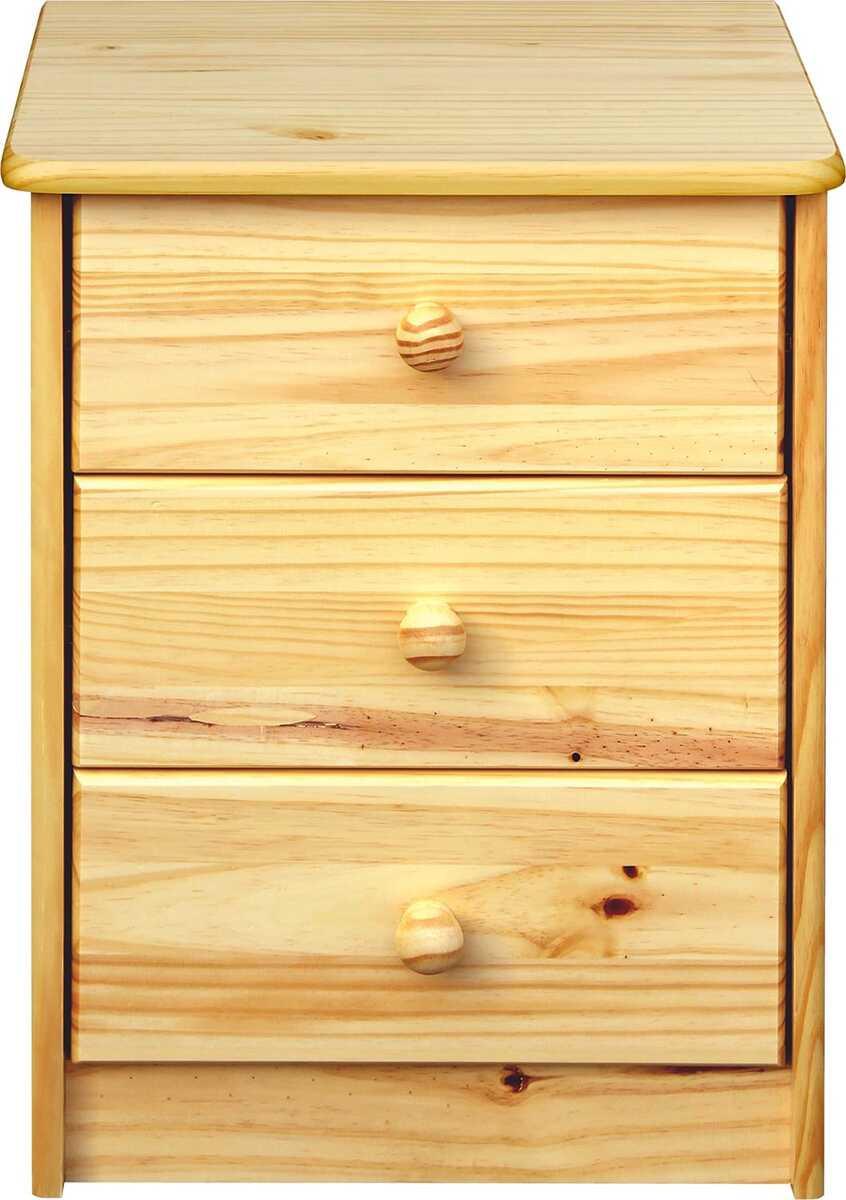 Image of Kommode Bronda Kiefernholz mit 3 Schubladen natur 57 Kommode Bronda Kiefernholz mit 3 Schubladen natur 57