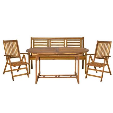 Garten Sitzgruppe Akazie ausziehbar natur (4-tlg)