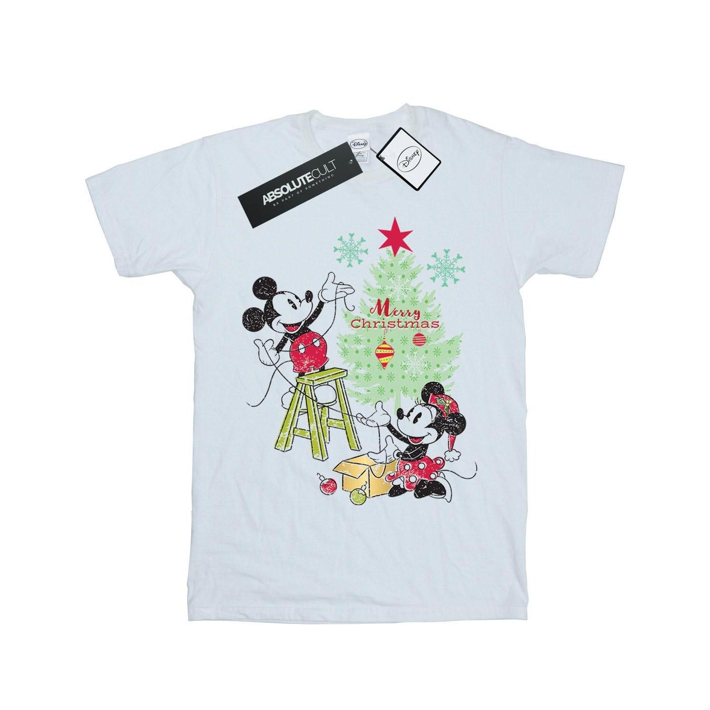 Image of Mickey And Minnie Christmas Tree Tshirt Unisex Weiss 128
