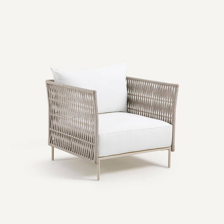 Fauteuil de jardin en sangles tressées