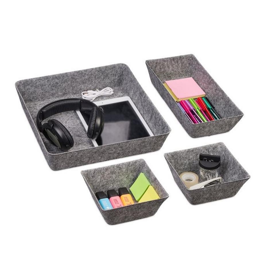 divisorio per cassetti in feltro in 4 parti