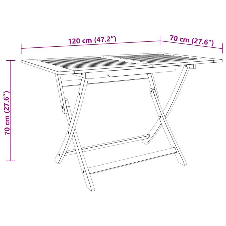 VidaXL Table de jardin bois  