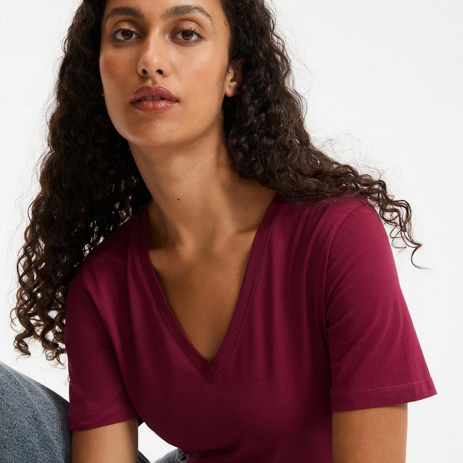 La Redoute Collections T-shirt Scollo a V  