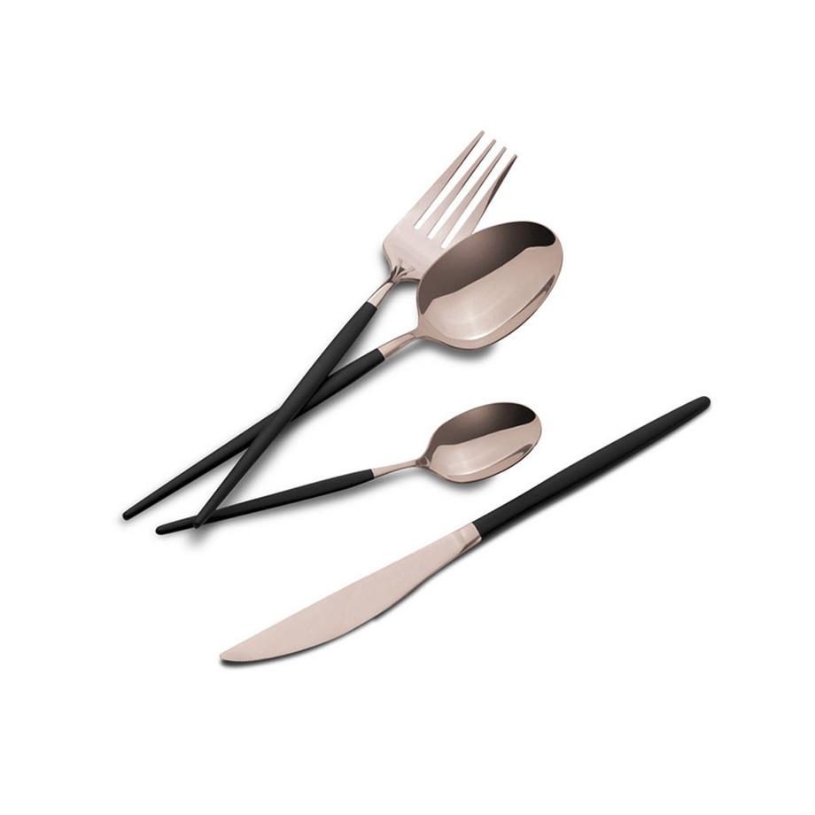 Besteckset 24 teilig black/rose-gold Matte Black Collection