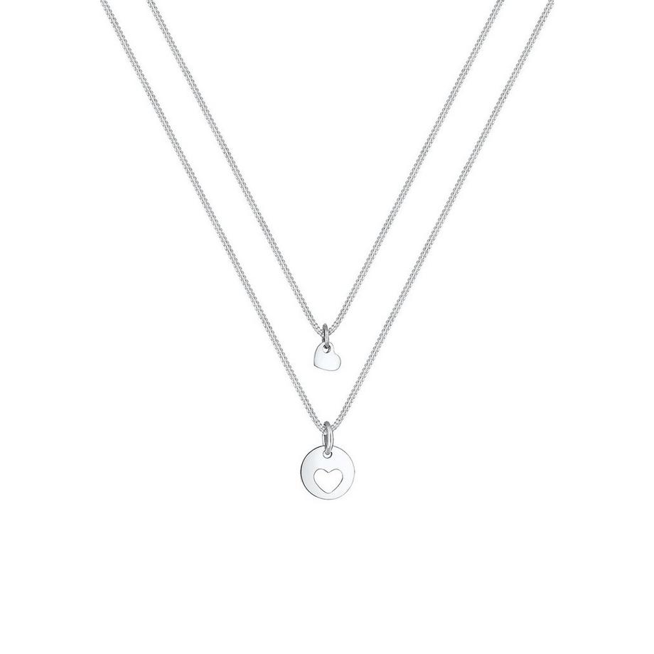 Elli  Halskette 2Er Set Herz Anhänger 