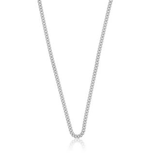 MUAU Schmuck  Collier gourmette or blanc 750, 2.7mm, 50cm 