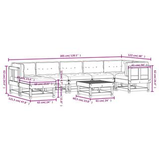 VidaXL set divani da giardino Legno  