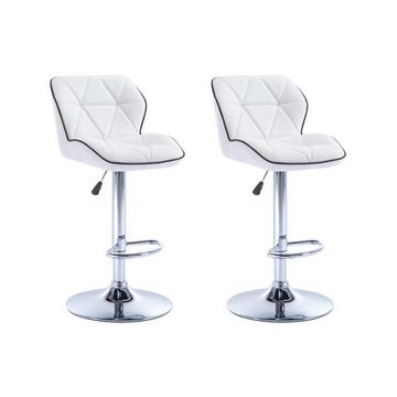 Lot de 2 tabourets de bar CALVIN Simili Hauteur Ajustable