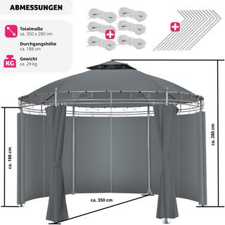 Tectake Gazebo da giardino deluxe 3,5m Siana  