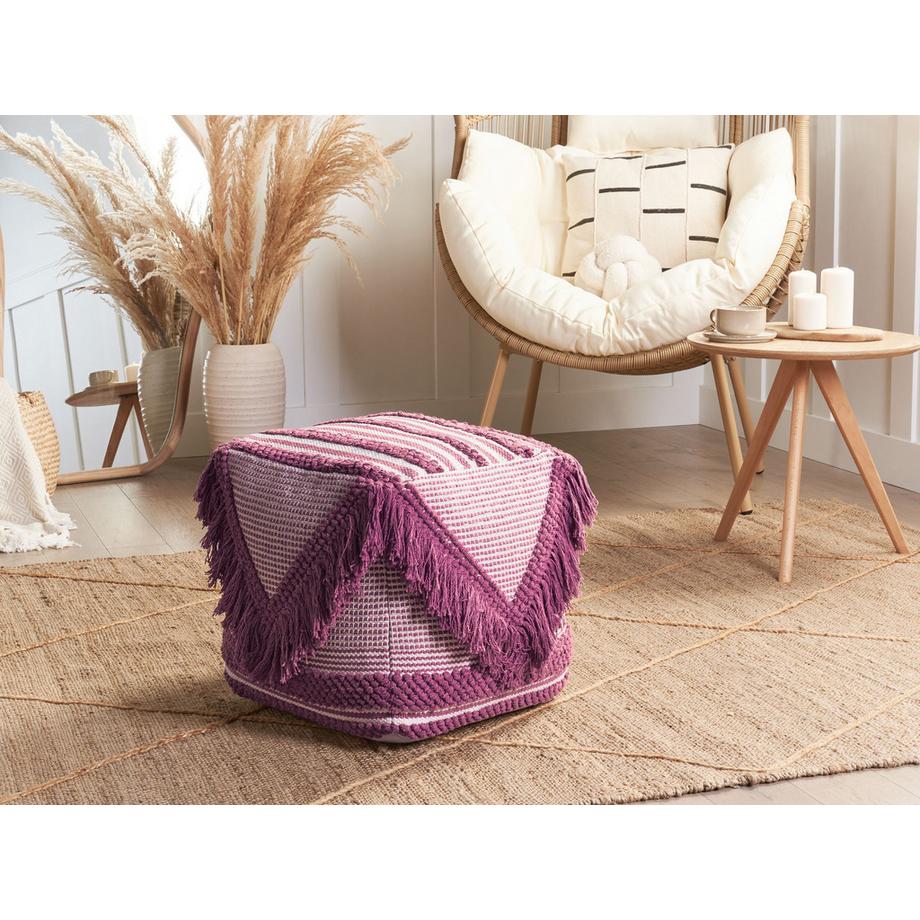 Beliani Pouf en Coton Boho KOCHI  