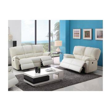 Relaxsofa Ledergarnitur elektrisch Marcis 3+2 Elfenbein