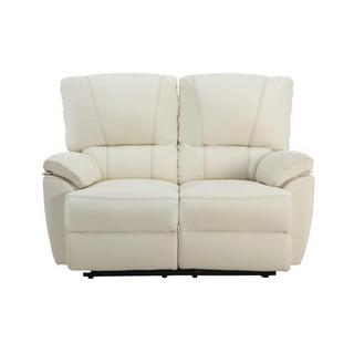 Vente-unique Relaxsofa Ledergarnitur elektrisch Marcis 3+2 Elfenbein  