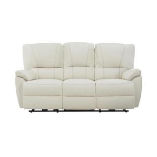 Vente-unique Relaxsofa Ledergarnitur elektrisch Marcis 3+2 Elfenbein  