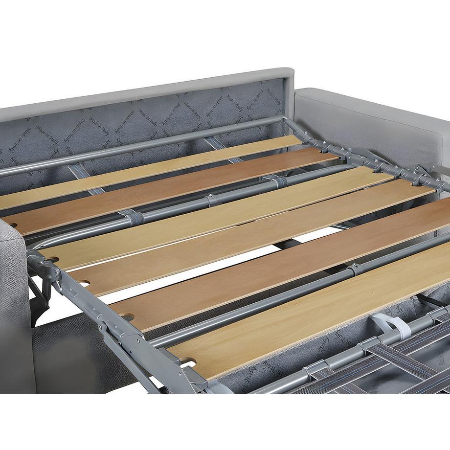 LINEA SOFA Canapé 4 places convertible express en velours bleu nuit - Couchage lattes larges 160 cm - Matelas 18 cm avec mémoire de forme CALITO  