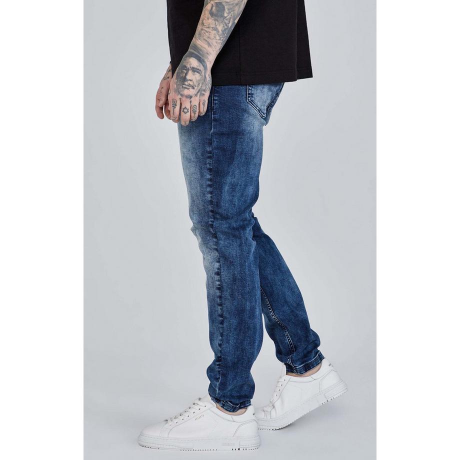 Sik Silk Distressed Slim Fit Jeans  
