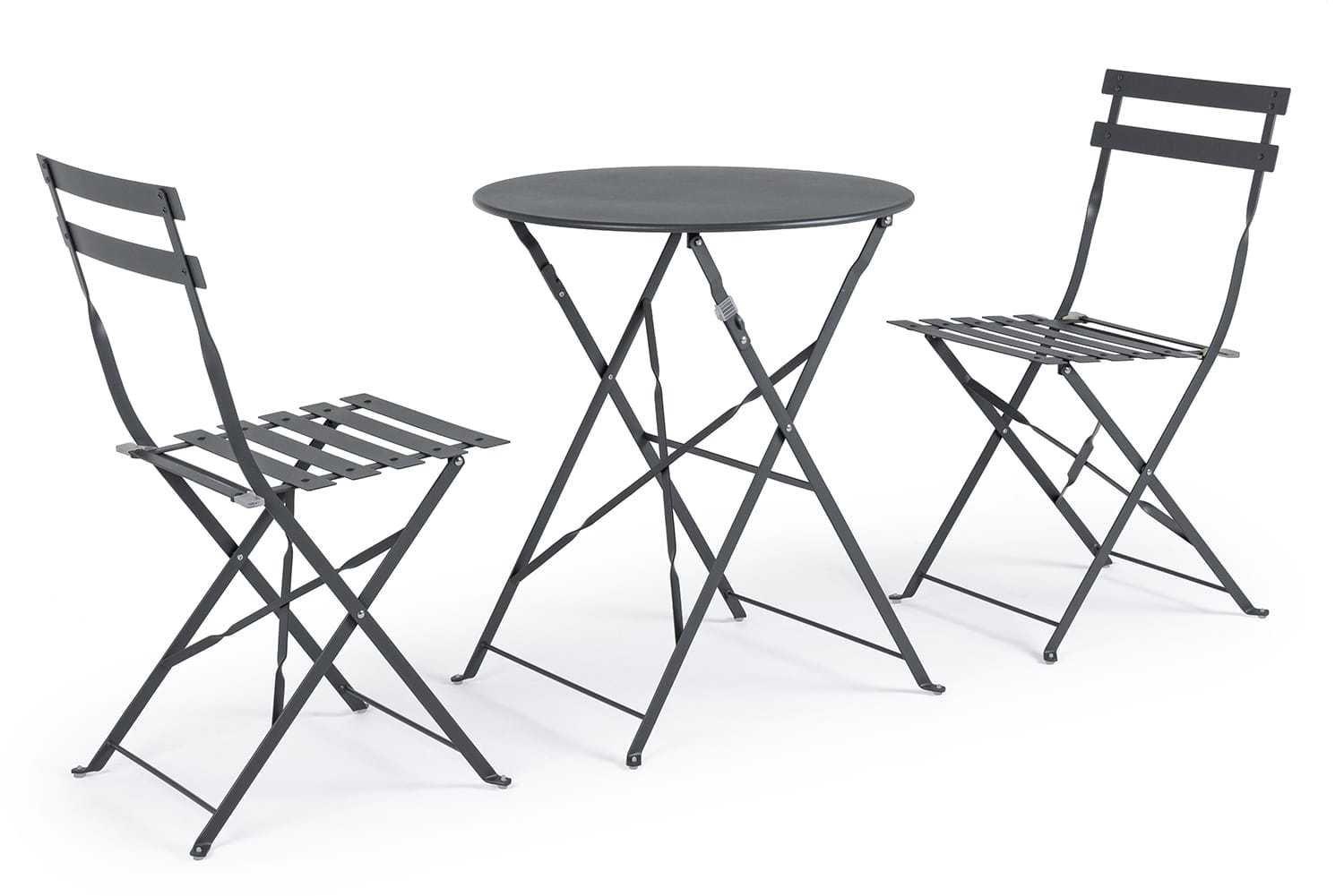 mutoni Set bistrot da giardino Wissant antracite (3 pezzi)  