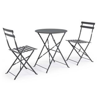 mutoni Set bistrot da giardino Wissant antracite (3 pezzi)  