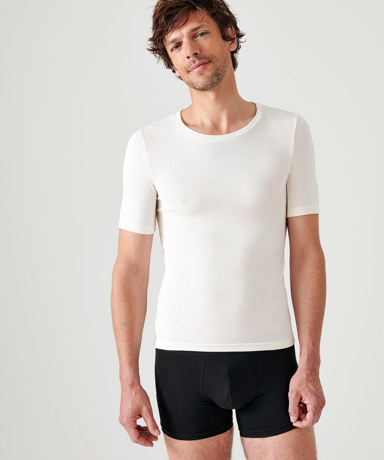 Image of T-shirt Mit Rundhalsausschnitt. Herren Weiss M
