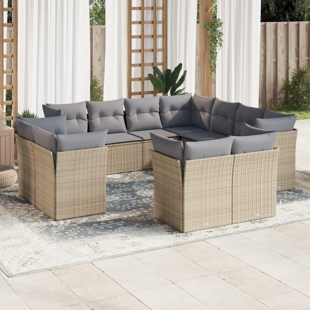 VidaXL set divano da giardino Polirattan  