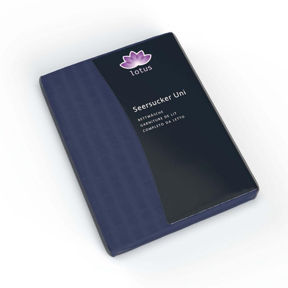 Lotus Bettwaren Lotus Biancheria da Letto Raso Seersucker Tinta Unita  