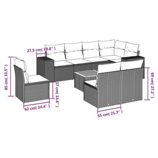 VidaXL Garten sofagarnitur poly-rattan  