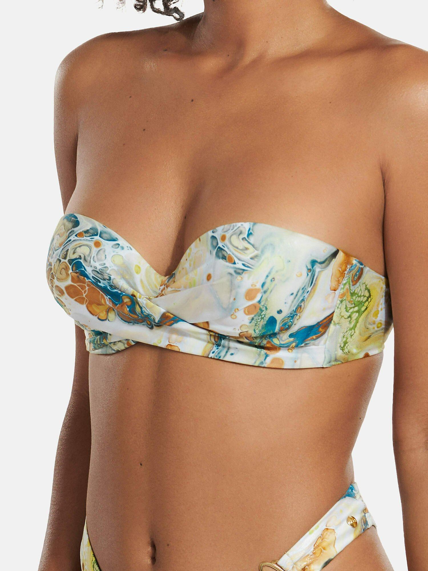 Image of Verstellbare Träger-bandeau-badeanzugoberteil Indonesia Damen Grün D/36