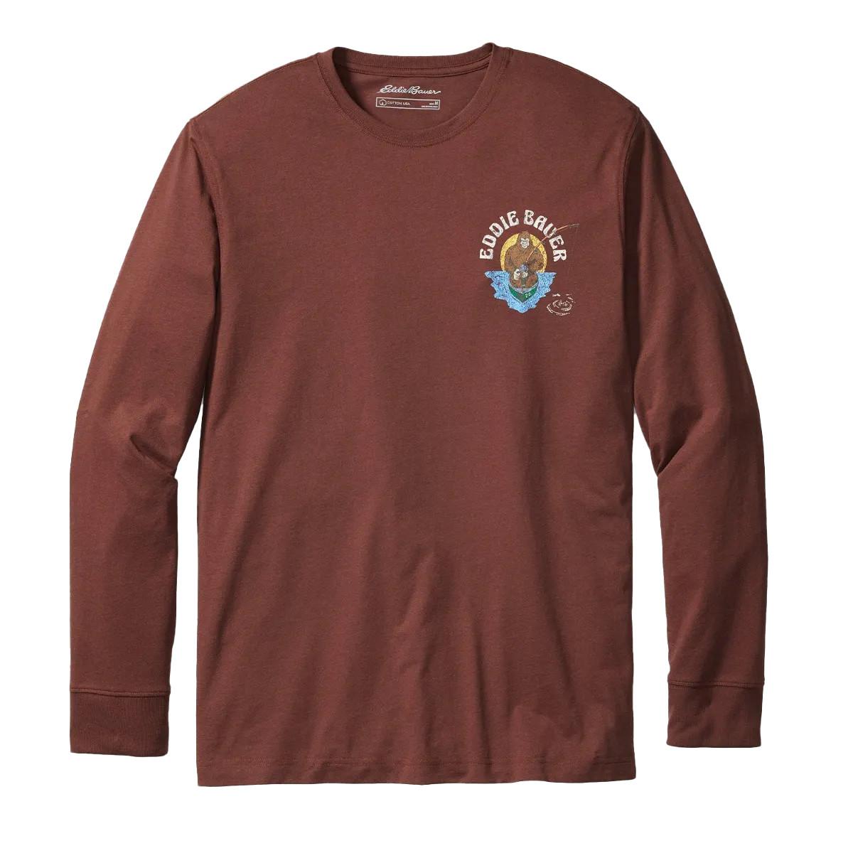 Image of Canoe Sasquatch Tshirt Langärmlig Herren Dunkelrot L