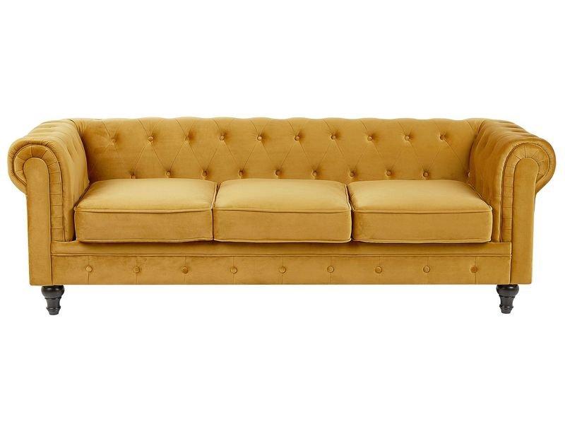 Beliani Ensemble de salon en Velours Glamour CHESTERFIELD  