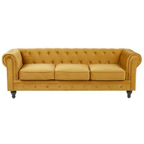 Beliani Wohnzimmer Set aus Samtstoff Glamourös CHESTERFIELD  