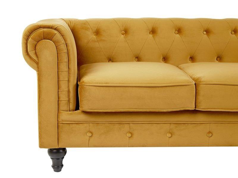 Beliani Wohnzimmer Set aus Samtstoff Glamourös CHESTERFIELD  