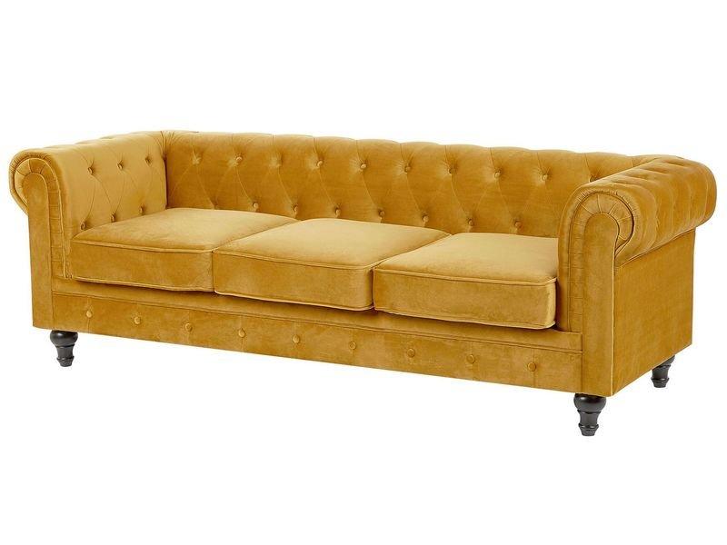 Beliani Wohnzimmer Set aus Samtstoff Glamourös CHESTERFIELD  