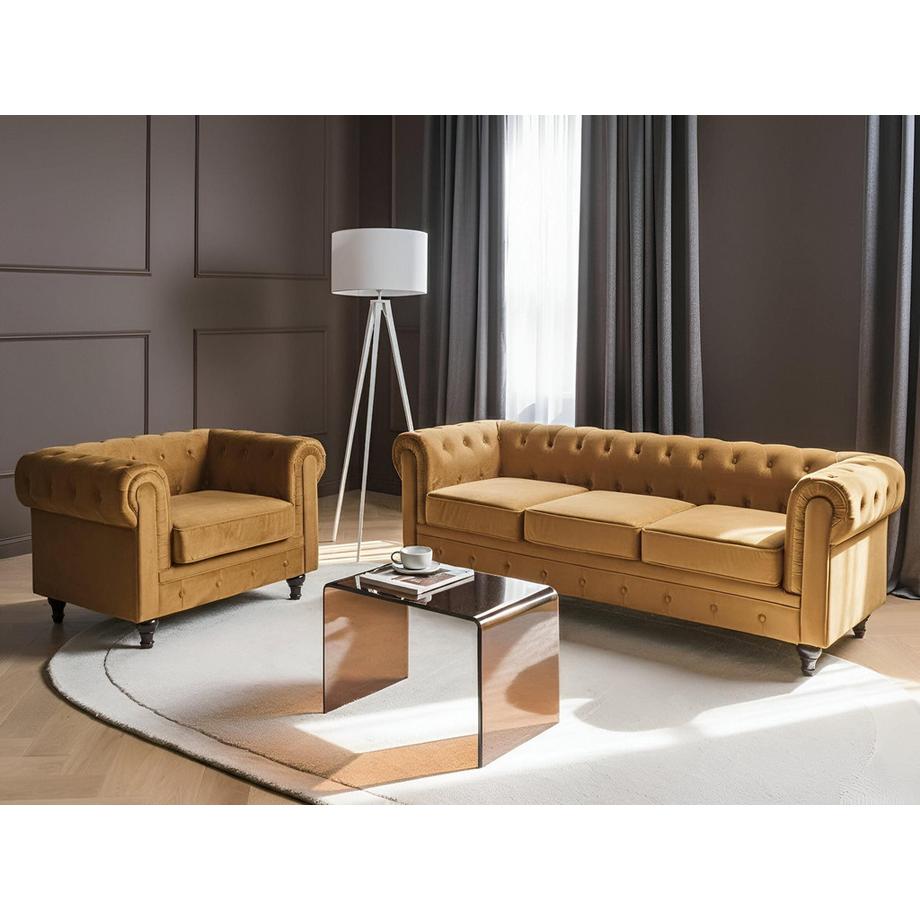 Beliani Set da salotto en Velluto Glamour CHESTERFIELD  