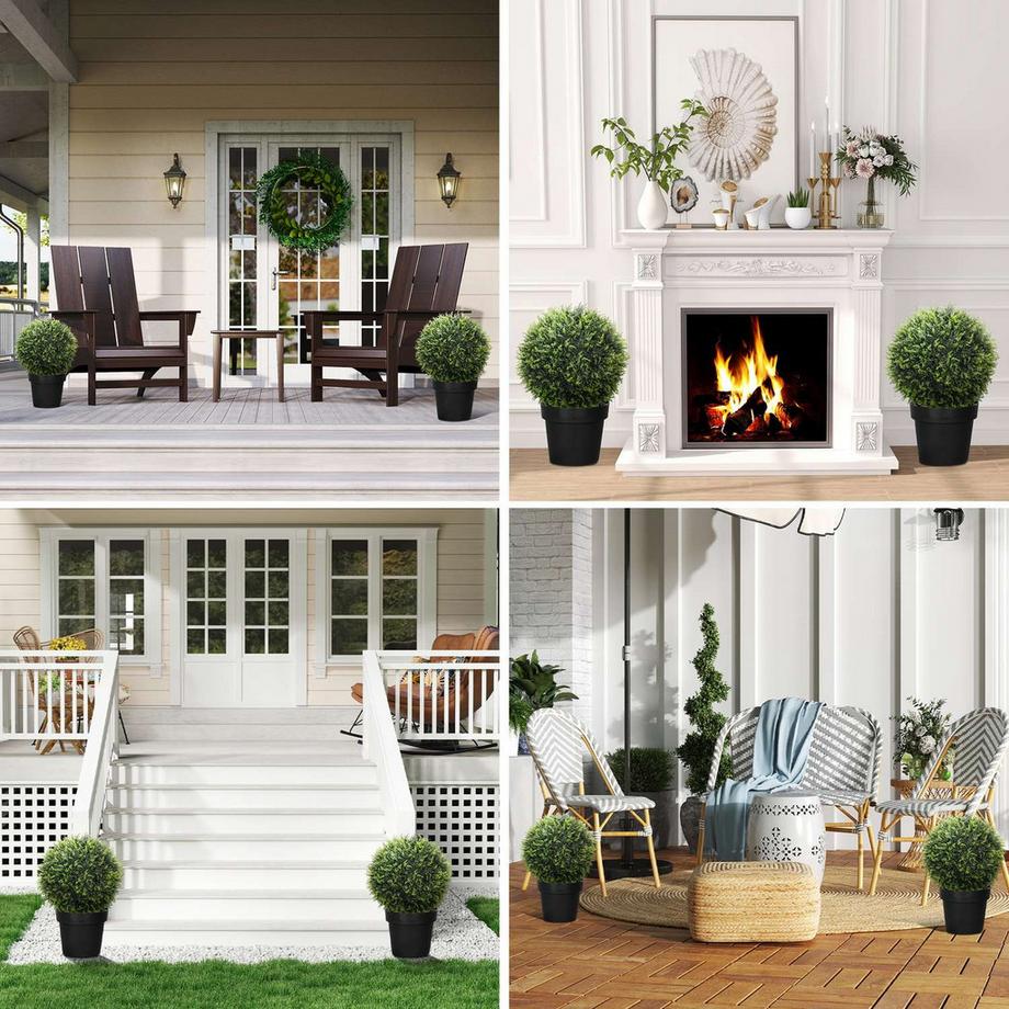 Northio Lot de 2 cèdres artificiels, plante d'intérieur de 45 cm, plante artificielle, plante décorative, plantes décoratives pour la maison, le bureau, le couloir, le jardin, vert  