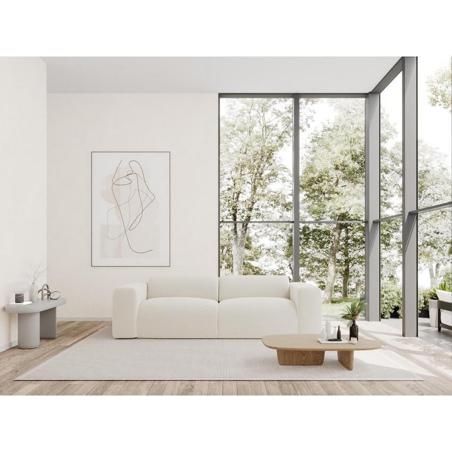 Vente-unique Sofa 4-Sitzer - Bouclé-Stoff - Weiß - POGNI von Maison Céphy  