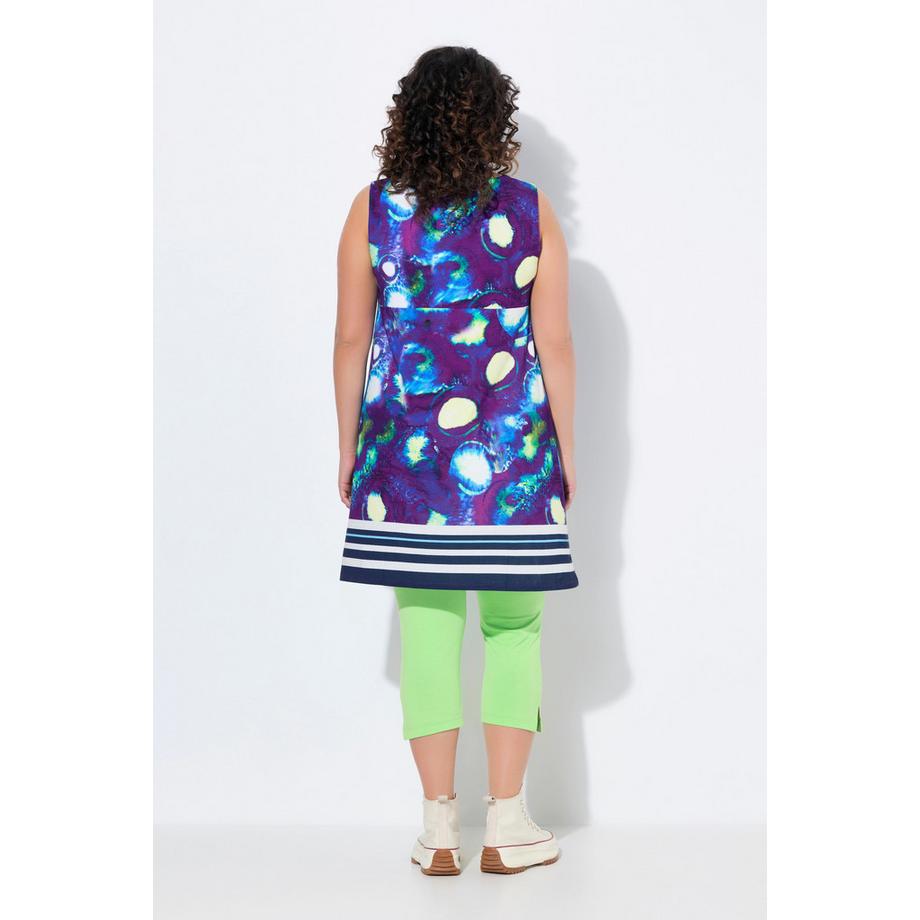 Ulla Popken Abito in jersey stampato senza maniche linea ad A  
