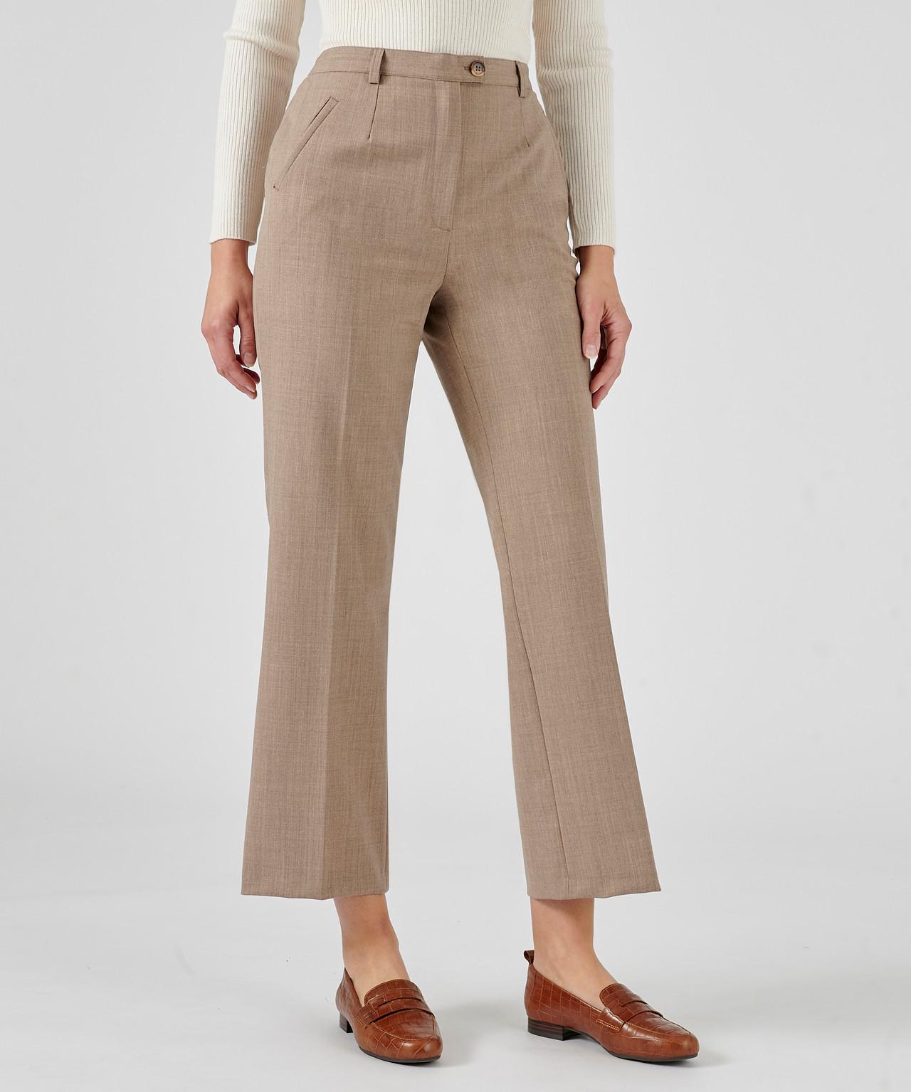 Image of Hose Aus Flanell, 2 Körpergrößen, Einfarbig Und Gestreift. Damen Braun 54