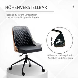 Northio Bürostuhl ohne Armlehne, ergonomischer Schreibtischstuhl, höhenverstellbar, Drehstuhl, Schwarz  