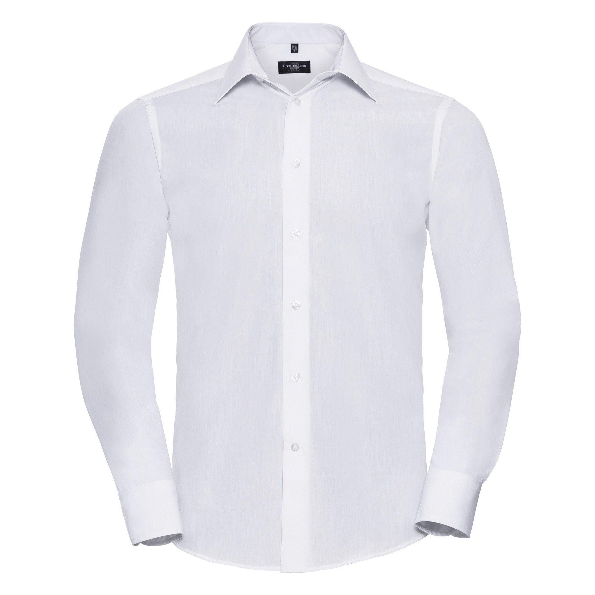 Image of Collection Popeline Hemd, Langarm, Pflegeleicht Herren Weiss 4XL