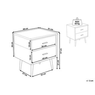 Beliani Nachttisch mit 2 Schubladen aus Kunstleder Klassisch ESSONNE  