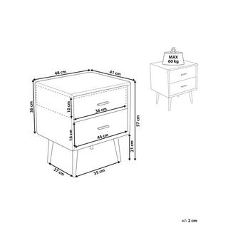 Beliani Comodino 2 cassetti en Pelle sintetica Classico ESSONNE  